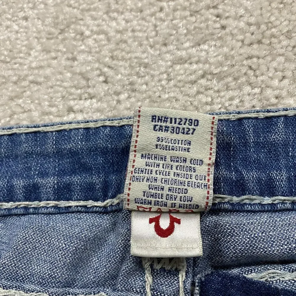 True Religion Billy Super T Jeans Mens 34x32* Blue Bootcut Denim USA Stitch